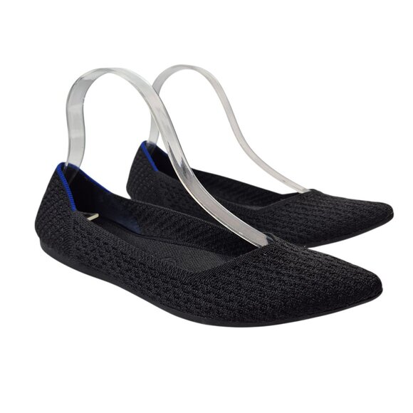 Rothys Womens The Point Flats Size 9 Black Mesh Knit Comfort Classic Career - Picture 9 of 9